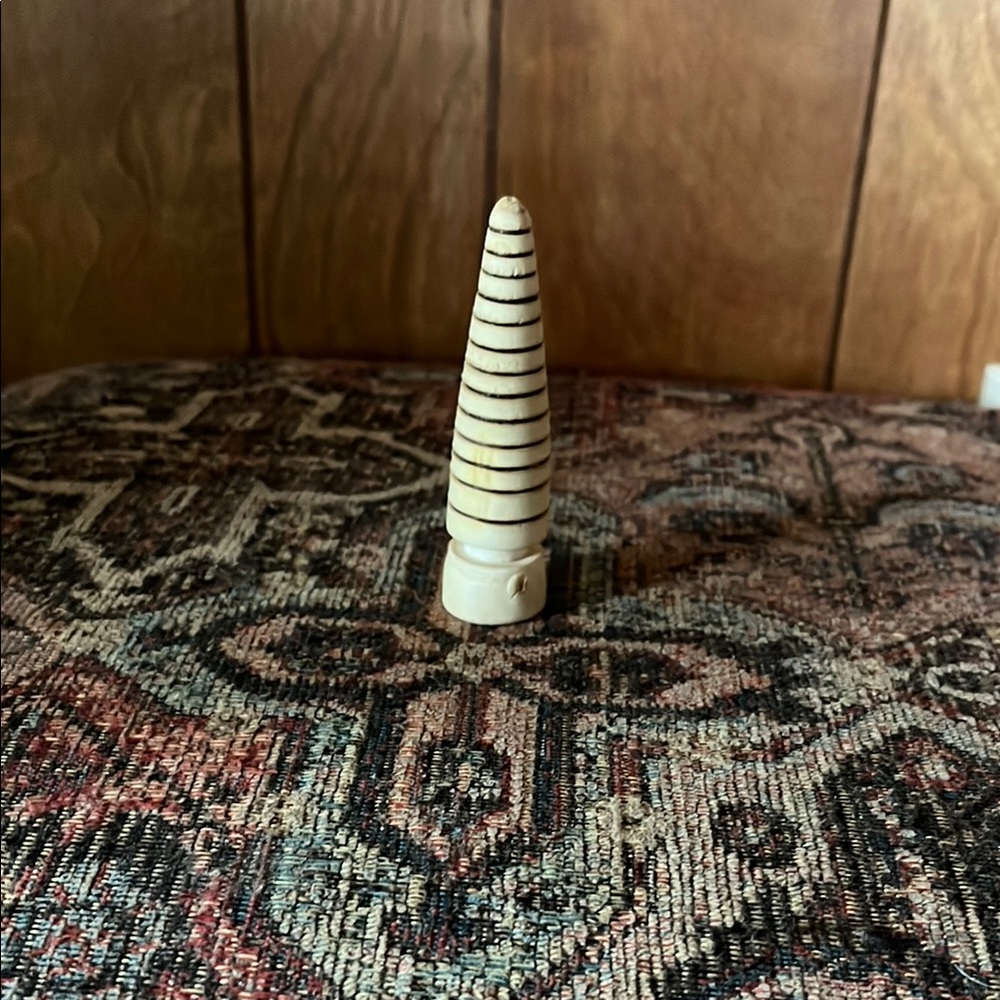 Striped Cream and Black Decorative Cone